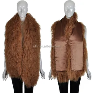 YR329 Long Style Customize Design Lots of Colors Mongolian Fur Scarf