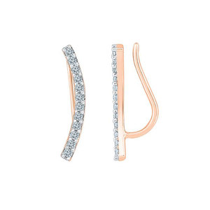 Boucles d'oreilles clous tendance en argent sterling 925 plaqué or rose 18 carats avec zircon cubique, sans ternissement, pour femme, idéales pour les fêtes - Product Image 2