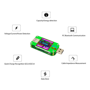 Multímetro Digital USB2.0 UM24C con Voltímetro, Amperímetro, Medidor de Resistencia de <span class=keywords><strong>Cable</strong></span>, Probador de Batería USB, Pantalla LED a Color, Medidor de Voltaje, Corriente y <span class=keywords><strong>Amperios</strong></span> - Product Image 2