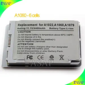 Batería de repuesto para fits PowerBook G4 12 " A1022 A1060 A1079 M8760 M9007 M9183 M8984G / A