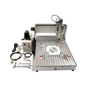 آلة CNC راوتر الألومنيوم 6040 مصغرة ماكينة بتحكم رقمي بالكمبيوتر 3 محور مع برغي كروي و 2200W مياه التبريد المغزل