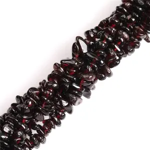 Grenat rouge foncé naturel pour la fabrication de bijoux, perles sous forme de gravier, pierres précieuses, diamètre 33 pouces, livraison gratuite, 5-8mm