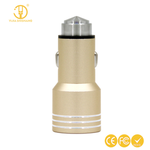 Fábrica Buena <span class=keywords><strong>Precio</strong></span> Aluminio 2 Port USB Car Charger 12V Seguridad Hammer Car Adapter para <span class=keywords><strong>iPhone</strong></span> iPad Tablet PC Mobile - Product Image 3