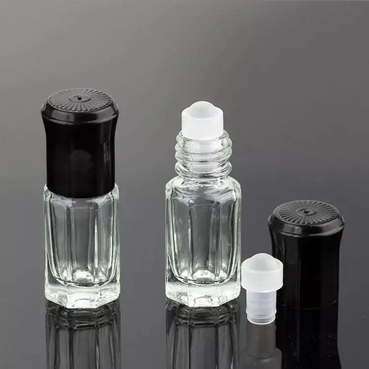 Commercio all'ingrosso 3ml 6ml 12ml octagon attar Profumo di Vetro/rullo di olio essenziale di bottiglie