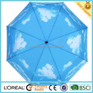 high quality <strong>amazon</strong> umbrella and automatic folding umbrella with <strong>blue</strong> <strong>sky</strong> and white cloud umbrella - Product Image 4