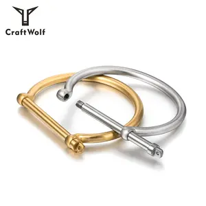 Bracelet ancre en acier inoxydable 316L, bijoux personnalisés en forme de loup