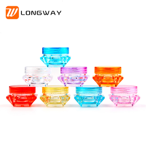 5 gramme échantillon gratuit diamant forme acrylique conteneurs pot violet et rose pot de crème pour <span class=keywords><strong>la</strong></span> peau crème hydratant - Product Image 1