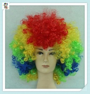 Costume da festa a buon mercato colori arcobaleno parrucche sintetiche <span class=keywords><strong>pagliaccio</strong></span> Afro ricci HPC-1148 - Product Image 5