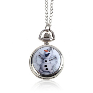 นาฬิกาพกแบบสร้อยคอเงินลายการ์ตูนเอลซ่าและอันนา แฟชั่นขายส่ง นาฬิกาเจ้าหญิงโฟรเซ่น - Product Image 4