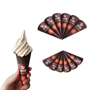 Lot de cône de crème glacée jetable, 20 pièces, en papier, cône personnalisé, emballage, manches - Product Image 2