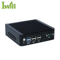 Mini PC Compacto para Operación Continua 24/7, Sistema Barebone Sin Ventilador J3160, Mini Computadora Nano Linux con 2*HD, 6*USB, RS232