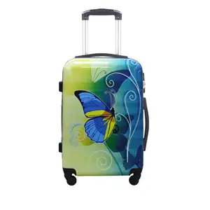 旅行トロリースーツケースAbsPcカスタム印刷荷物軽量キャビンサイズ子供用ハードトラベルバッグ