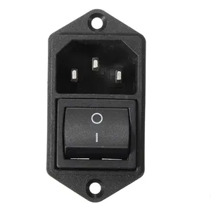 10A Módulo de Entrada De 250V 3Pin IEC320 C14 Fusível Plug Com Interruptor de Alimentação do Sexo Masculino