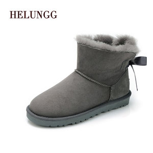 <span class=keywords><strong>Botas</strong></span> <span class=keywords><strong>de</strong></span> nieve <span class=keywords><strong>de</strong></span> piel <span class=keywords><strong>de</strong></span> oveja para mujer y niña, cálidas, suaves, <span class=keywords><strong>baratas</strong></span>, a la moda - Product Image 4