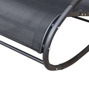 Silla de Patio Exterior de Aluminio, Silla Mecedora Orbital de Gravedad Cero con Cojín, Silla Mecedora Ondulante, Capacidad 250 Libras - Product Image 6