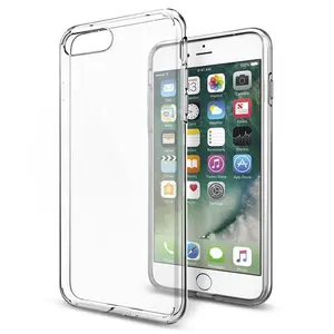 Funda completa de silicona transparente TPU para iPhone 7 Plus 8, ultrafina, suave