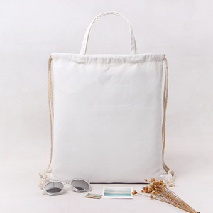 Recyclebare Custom Sport Effen Katoenen <span class=keywords><strong>Canvas</strong></span> Tas Met Trekkoord Vrouwen Rugzak - Product Image 6