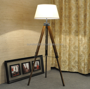 Trípode de madera para iluminación del hogar, lámpara de <span class=keywords><strong>Pie</strong></span> ajustable sólida, con certificado Ce, para decoración del hogar - Product Image 2