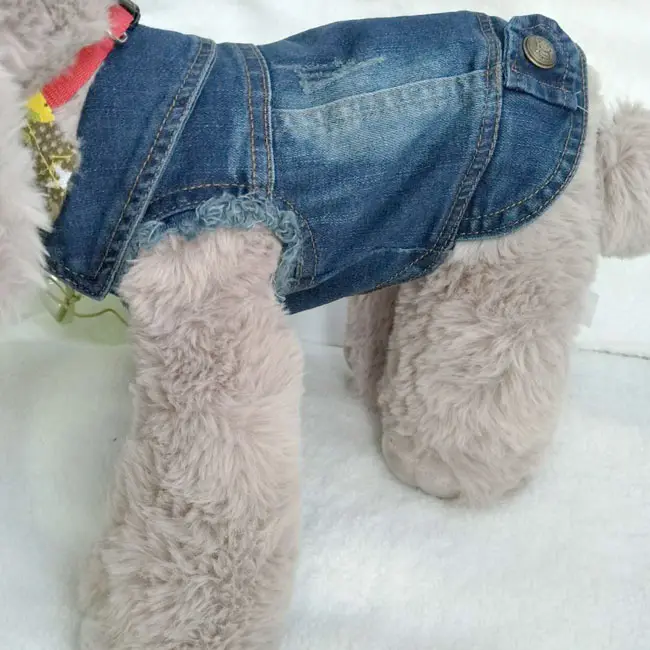 Colete jeans retrô para cachorros, jaqueta de denim