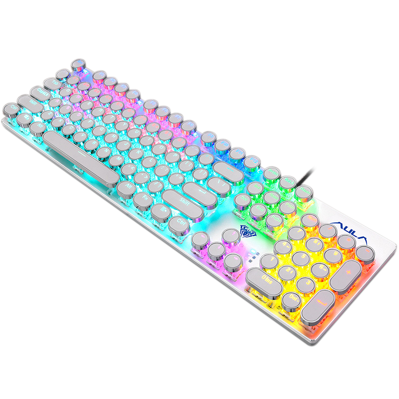 אאולה SI-2068 משחקי מקלדת USB Wired LED עם תאורה אחורית מקלדת שקט ארגונומי משחקים מכאניים מקלדת
