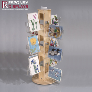 Nhiều tầng sàn gỗ đứng <span class=keywords><strong>Rack</strong></span> hiển thị cho tổ chức sách Tạp Chí Tạp Chí với gỗ tự nhiên kết thúc trong thư viện - Product Image 2