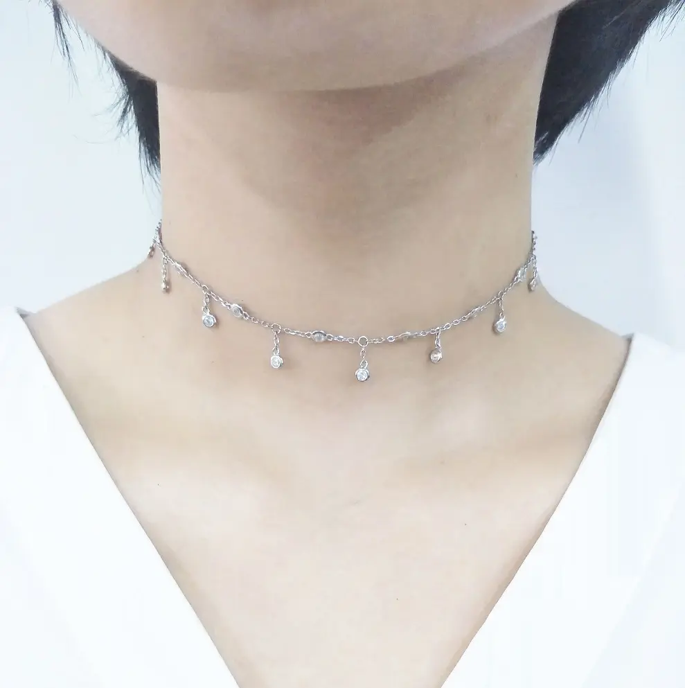 Vòng Cổ Choker Bạc 925 Có Thể Điều Chỉnh Cho Quà Tặng Trang Sức Giáng Sinh