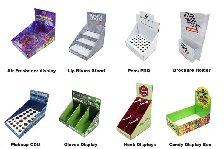 Portable retail display box custom cosmetic cardboard counter units cardboard makeup display