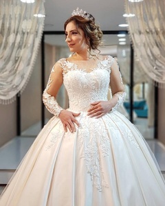 <span class=keywords><strong>Robe</strong></span> de mariée princesse en Satin, caftan, col rond, robes de mariée enceintes, robes de <span class=keywords><strong>mariage</strong></span> - Product Image 5