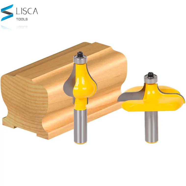 L-N102-2 2 Bit Handrail Router Bit Set - Thumbnail Bead/Flute - 1/2" Shank Woodworking cutter Tenon Cutter for Woodworking Tools