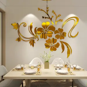 <span class=keywords><strong>Adesivi</strong></span> Murali 3D a Specchio con Fiori per Decorazione Soggiorno, Camera dei Bambini e Casa del Bambino - Product Image 1