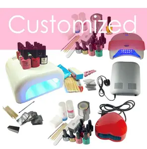 Kit pour ongles en gel, vernis à ongles de marque privée, avec outils et lampe, pièces
