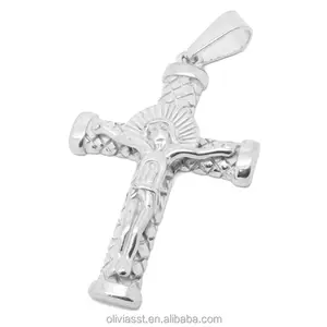 Stainless Steel Crucifix Cross Religious Necklace Jesus Christ Cross Memorial Ashes Pendant