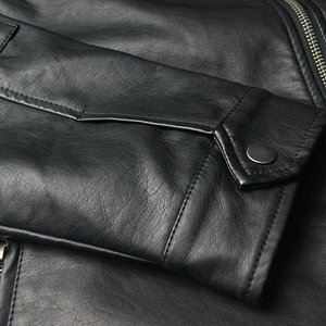 Veste en <span class=keywords><strong>cuir</strong></span> pour homme classique à fermeture éclair compétitive - Product Image 3