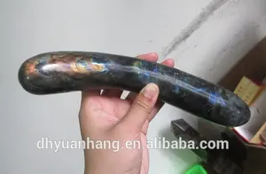 Cetriolo naturale forma labradorite pietra bacchette di massaggio, al quarzo di cristallo del pene, della pietra preziosa intagliato donne sexy dildo