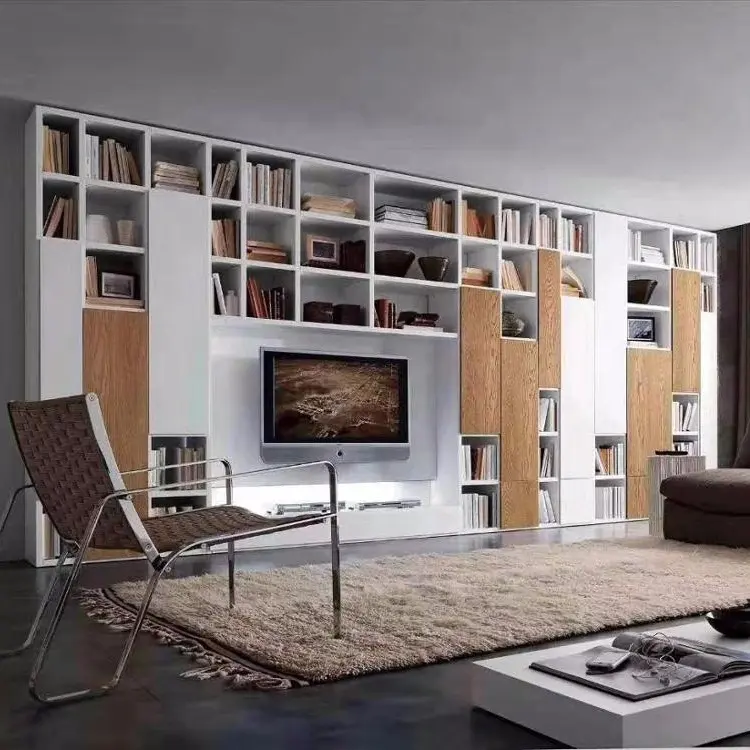 Bücherregal Holz Bücherregal kunden spezifische Größe mit Schiebetür TV-Schrank