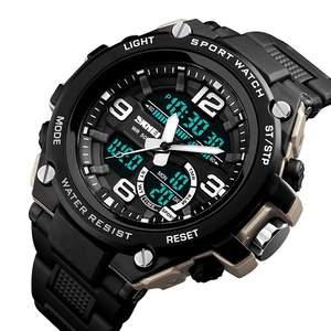 Reloj Digital de Gran Esfera con 3 Zonas Horarias, Correa de PU Suave, Resistente al Agua 5 ATM, Marca de Lujo Skmei - Product Image 2