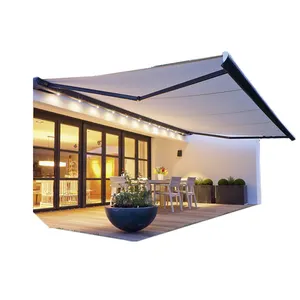 Toldos retráteis motorizados, 6x4 6x5 8x5 metros quadro de metal pátio para awnings de alumínio ao ar livre preço