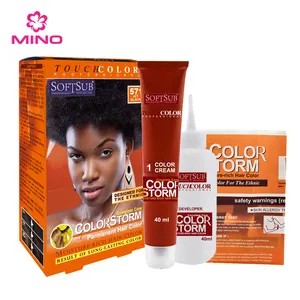 Coloration de cheveux africains, noir jais pour chevelure, mode GMP ISO populaire, crème, teinture pour cheveux ethniques