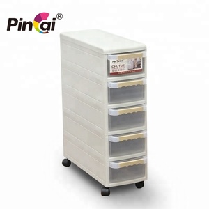 Phòng Khách & Nhà Bếp Đa Chức Năng Slit Crack Lưu Trữ Tủ Nhựa Ngăn Kéo Với Bánh Xe - Product Image 4