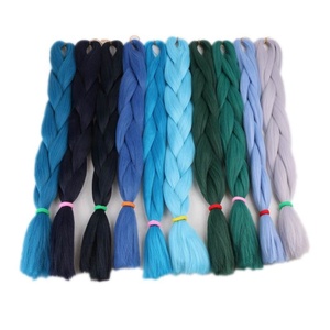 24 "60cm gấp 80gram (1001-t2404) henlon nhiệt độ cao Bubblegum hồng xanh Jumbo Braid 100 tổng hợp bện tóc - Product Image 2