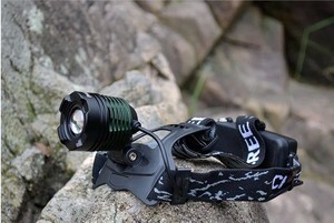 Màu Xanh lá cây & màu đen 2500LM Zoomable có thể sạc lại T6 <span class=keywords><strong>Led</strong></span> Đèn Pha đầu đèn 3-chế độ lampe frontale đi xe đạp xe đạp ánh sáng + Sạc - Product Image 3