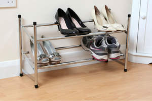 ชั้นวางรองเท้าตั้งแบบหมุนได้รูปทรงผ้าเหล็กโลหะ - Product Image 6