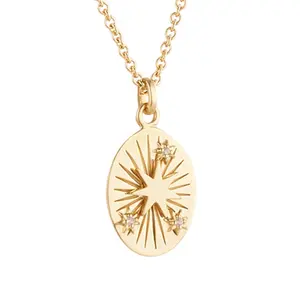 Collana <span class=keywords><strong>Girocollo</strong></span> Gemnel con Catena in Oro e Ciondolo a Stella in Zirconia Cubica, Gioiello da Donna - Product Image 1