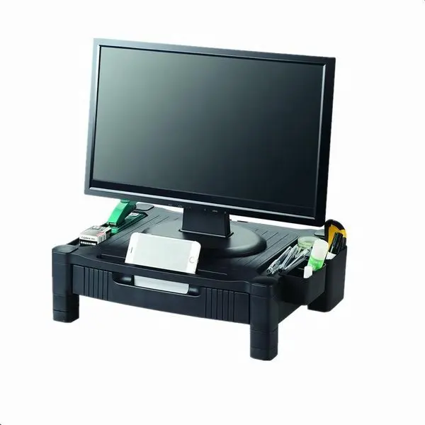 Ergonomic design easy assemble adjustable monitor stand with drawer