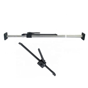 JahooPak OEM Light Duty Adjustable Galvanized Steel <strong>Brackets</strong> 89"-104" 1.5" Diameter Silver <strong>Black</strong> Secure Cargo Load Bar - Product Image 3