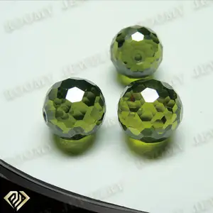 round faceted bead cubic zirconia with hole for jewelry