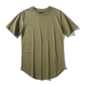 Venta al por mayor Nueva Streetwear Oversize <span class=keywords><strong>Y</strong></span> Shirt Curve Hem Sólido Camisetas Oversize Algodon 200gsm Algodón Camiseta Hip-hop - Product Image 2