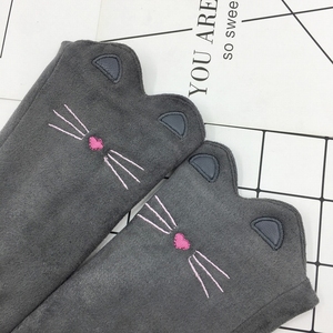 S4289 di modo di 2019 inverno delle ragazze delle donne cute cat <span class=keywords><strong>ricamo</strong></span> modelli di guanti pieni della barretta morbido guanti di camoscio guanti in pelle - Product Image 5
