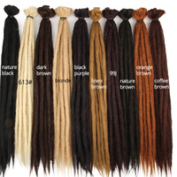 Extensions de dreadlocks de 20 pouces pour femmes/hommes, dreadlocks synthétiques bicolores faites à la main, extensions de dreadlocks longues à extrémité unique, style hippie, cheveux reggae