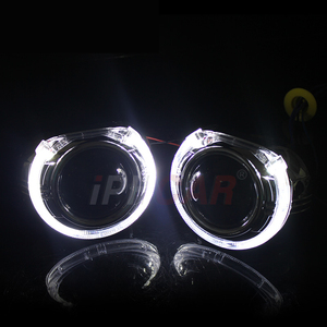 Accessori auto G103 Semi-rotondi LED Angel Eyes DRL Shrouds bianco/blu/rosso cristallo LED Halo anelli maschera per retrofit proiettore - Product Image 4